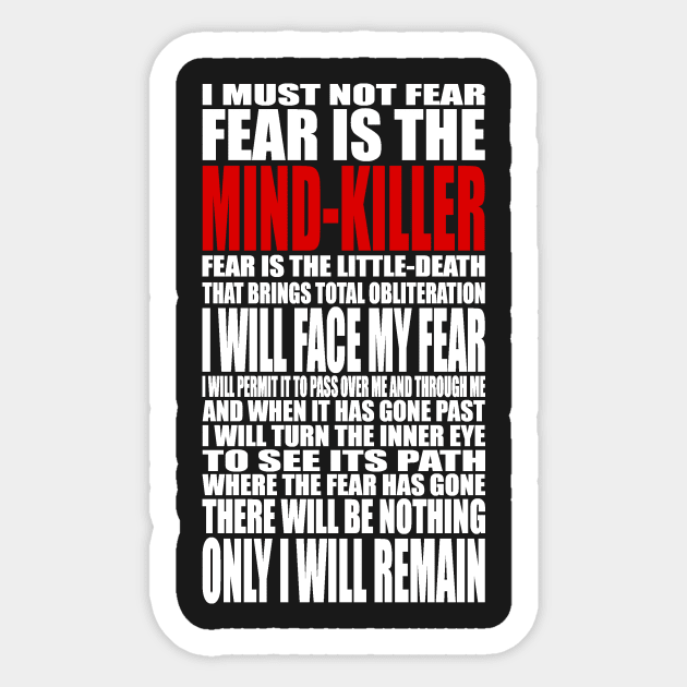 Dune Litany Against Fear Sticker by th3vasic